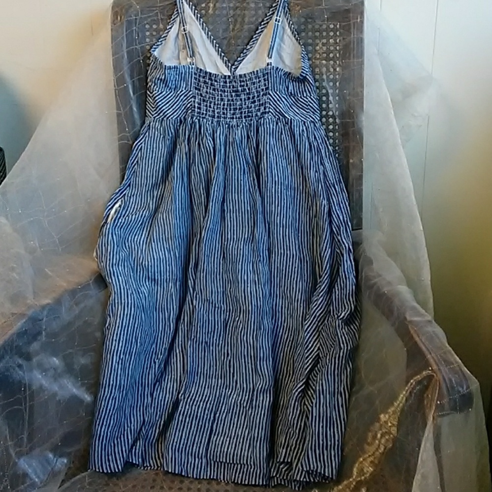 Gap silk & cotton sundress blue white stripe Small - Picture 3 of 7